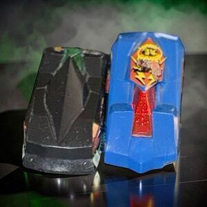 Vintage Hot Wheels Black Cyber Accelerator Blue Kung Fu Force Series Car